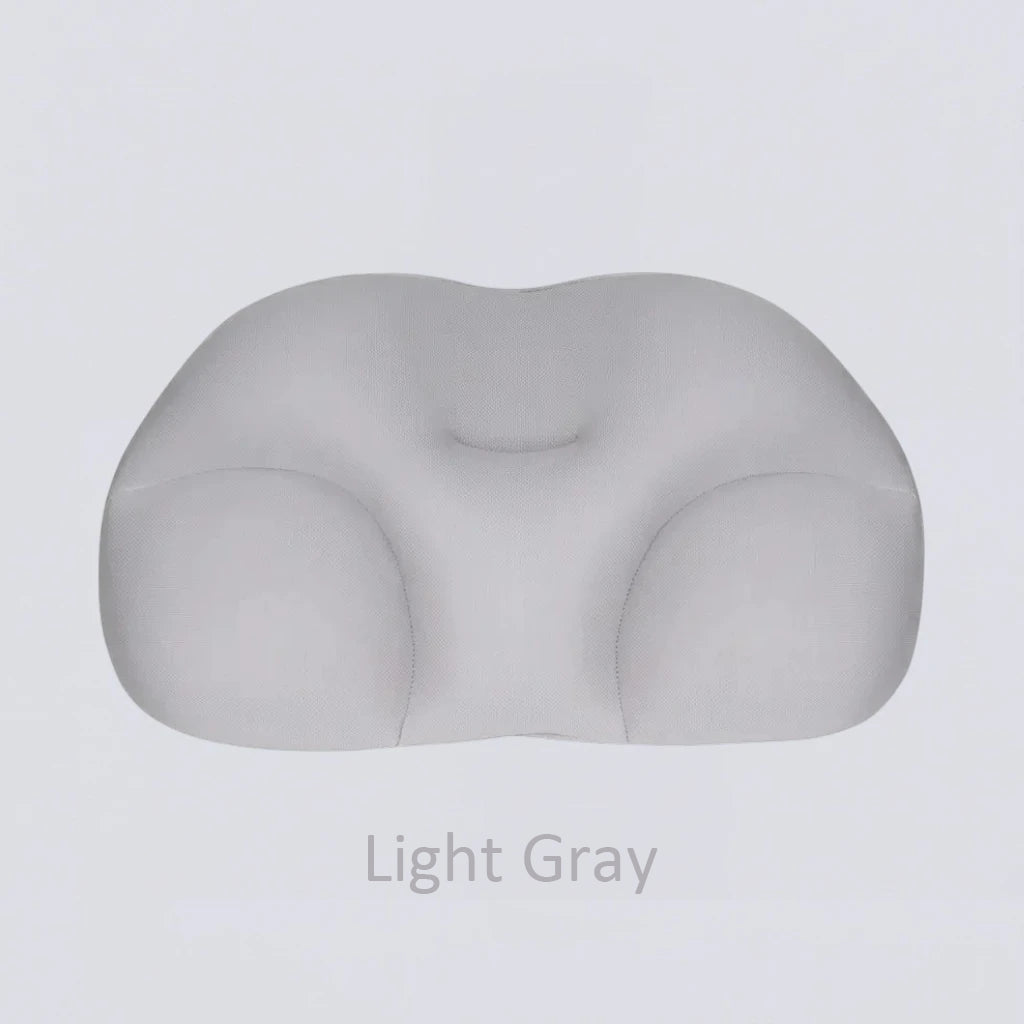 The light grey version of Bvlgari Hotel DHE Insomnia Terminator Pillow, blending perfectly with modern luxury bedroom decor.