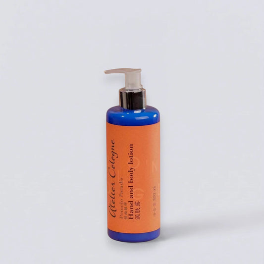 Atelier Cologne Body Lotion 300ml, the iconic hotel scent of Mandarin Oriental. Elegant citrus-scented body cream by Luxe Hotel Essentials.