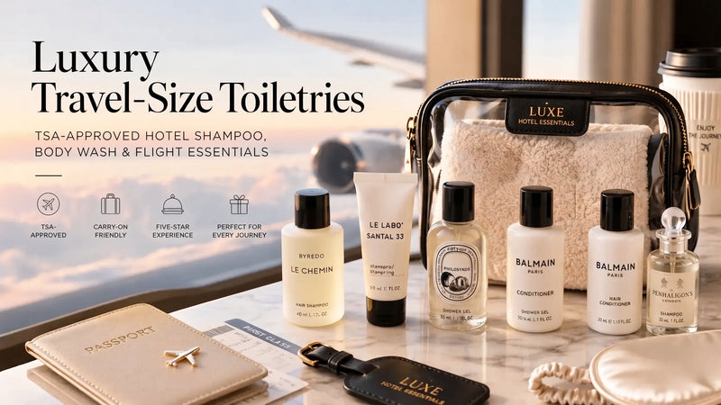 Luxury Travel-Size Toiletries: TSA-Approved Hotel Shampoo, Body Wash & Flight Essentials