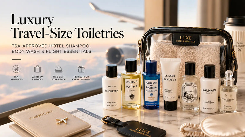 Luxury Travel-Size Toiletries: TSA-Approved Hotel Shampoo, Body Wash & Flight Essentials