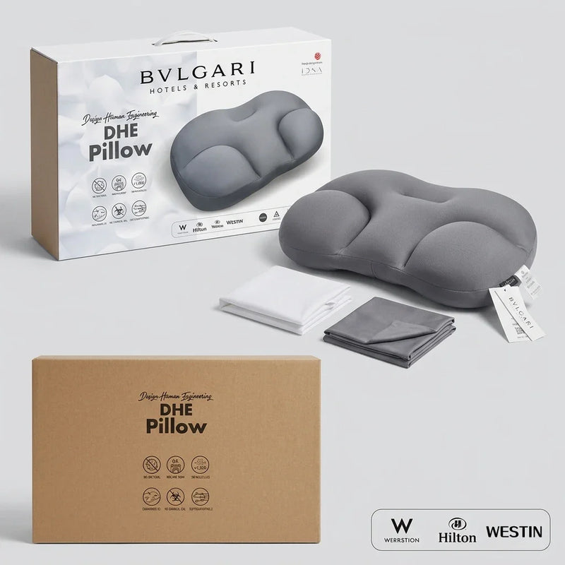 Bvlgari Hotel DHE Insomnia Terminator Pillow from the luxury bedding hotel collection, featuring professional ergonomic contour design for deep sleep.