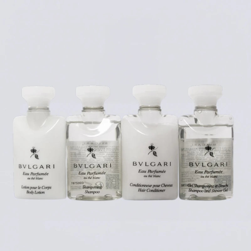 BVLGARI White Tea Hotel Toiletries Collection | Luxury Shampoo, Body Wash & More (travel size 75ml)