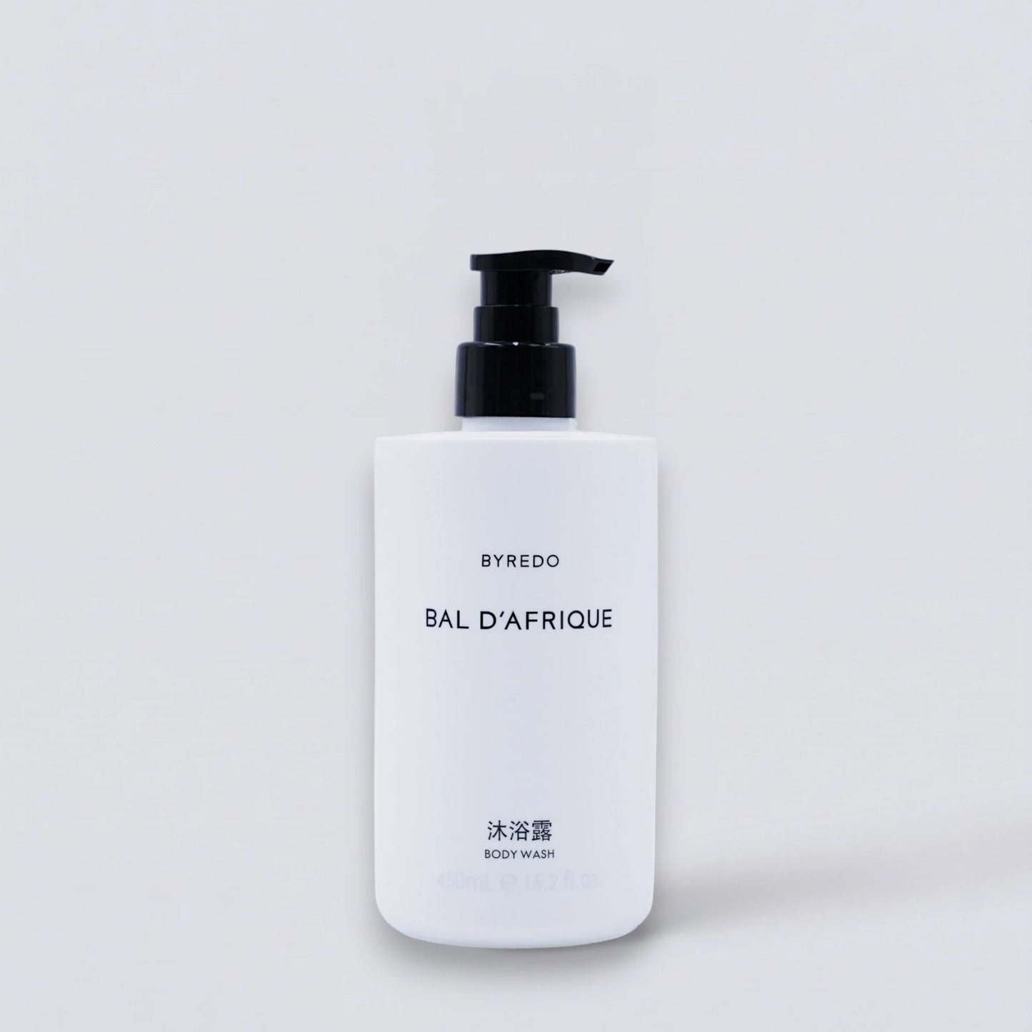 BYREDO Bal d'Afrique Shower Gel 450ml, the vibrant citrus and amber scent of InterContinental luxury suites. Refreshing body wash by Luxe Hotel Essentials.