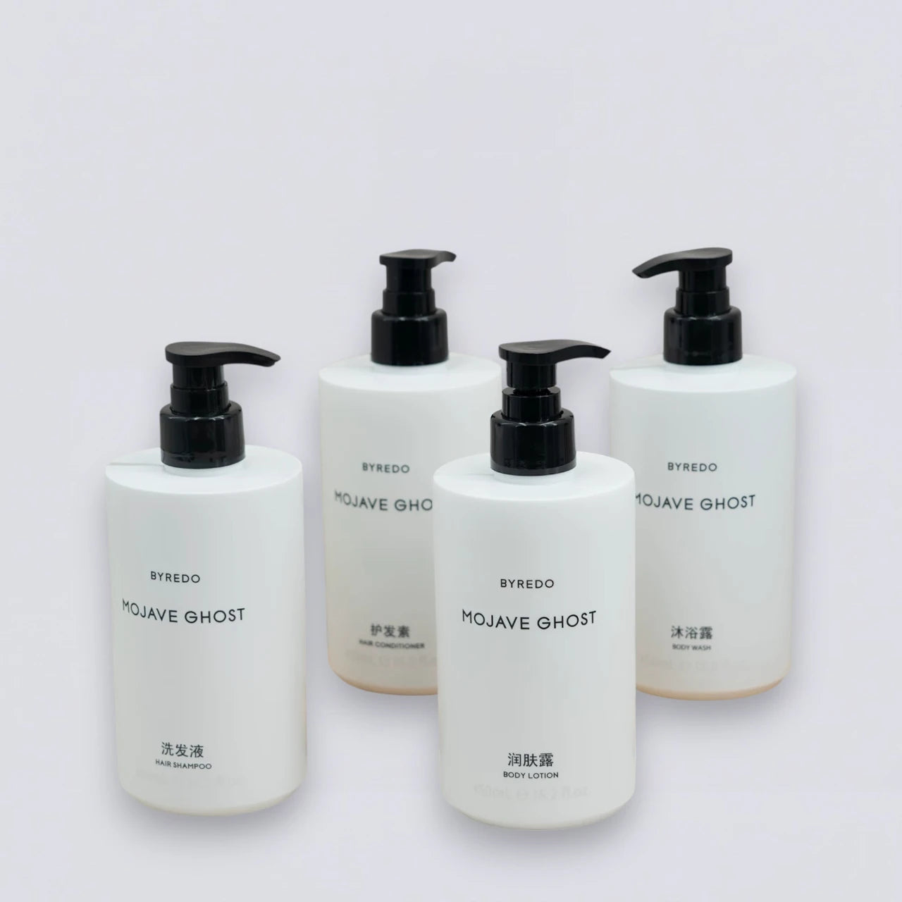 Complete BYREDO Mojave Ghost 450ml Collection Set, the full Courtyard by Marriott guest room experience curated by Luxe Hotel Essentials.