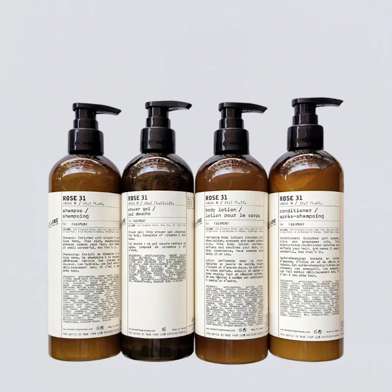Complete Le Labo Rose 31 480ml Collection Set, the full EDITION Hotel guest room experience curated by Luxe Hotel Essentials.
