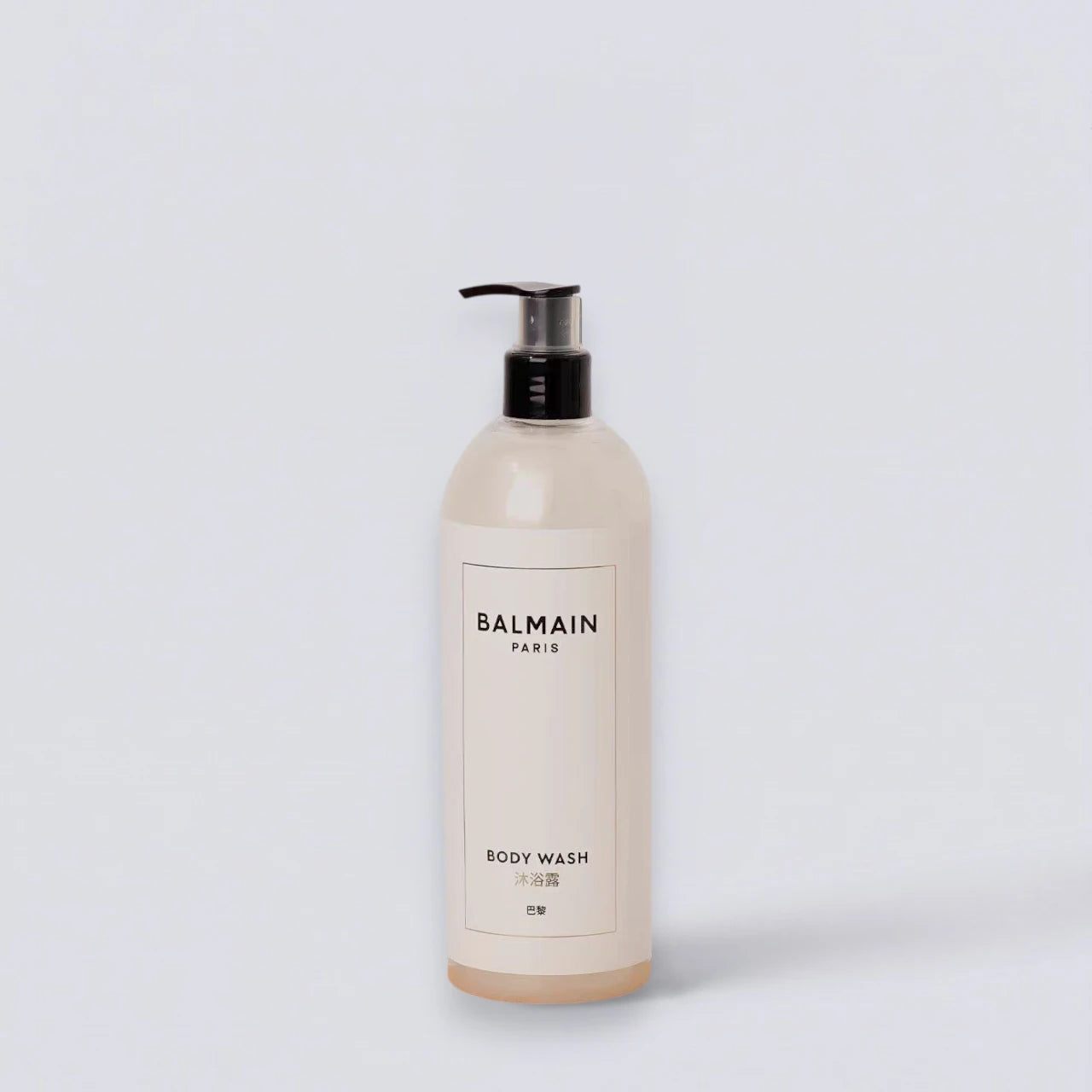 BALMAIN Paris Shower Gel 475ml, as featured in Grand Hyatt luxury suites. High-fashion body wash with iconic Balmain scent by Luxe Hotel Essentials.
