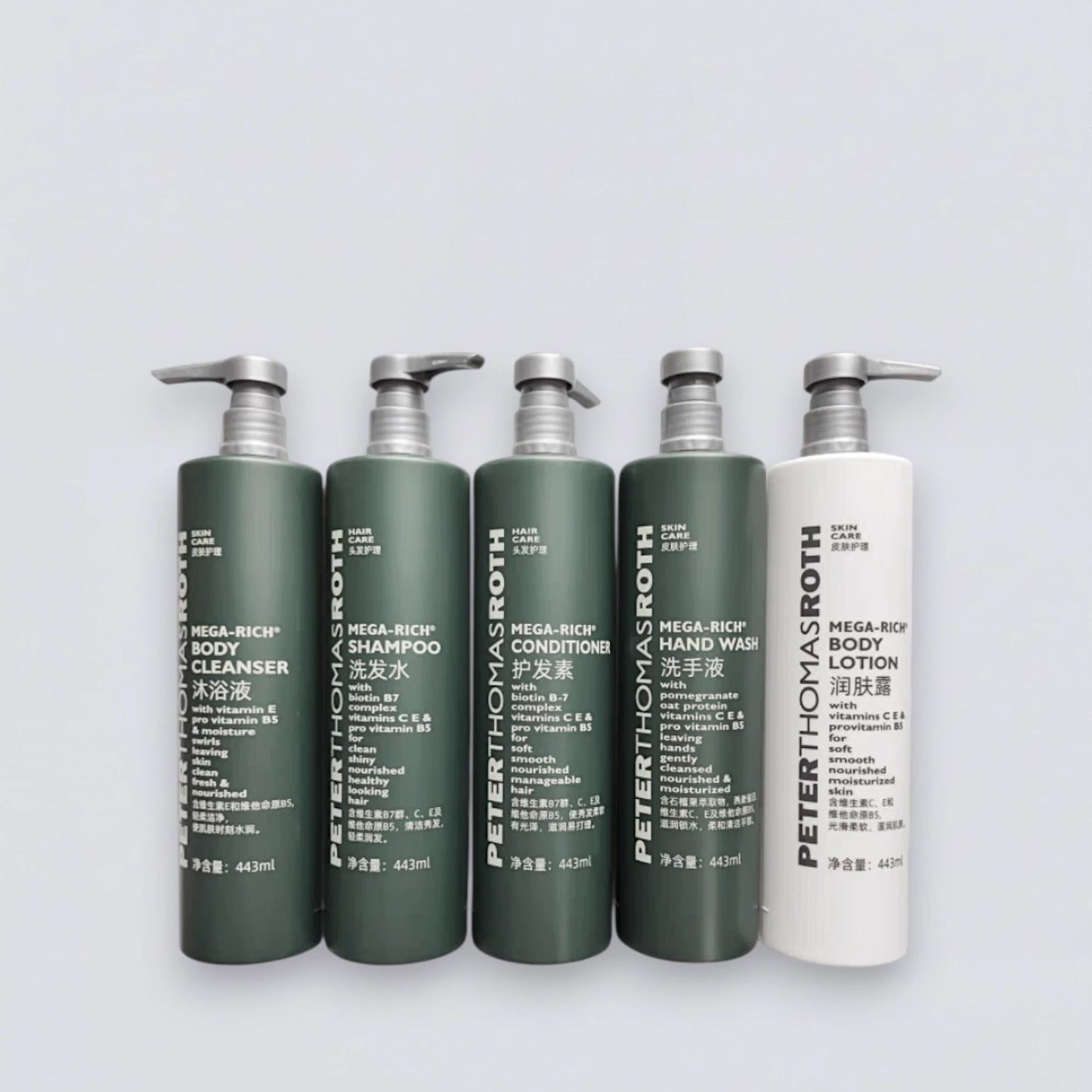 Complete Peter Thomas Roth Mega-Rich 443ml Collection Set, the ultimate Hilton Hotel "Stay Energized" experience curated by Luxe Hotel Essentials.