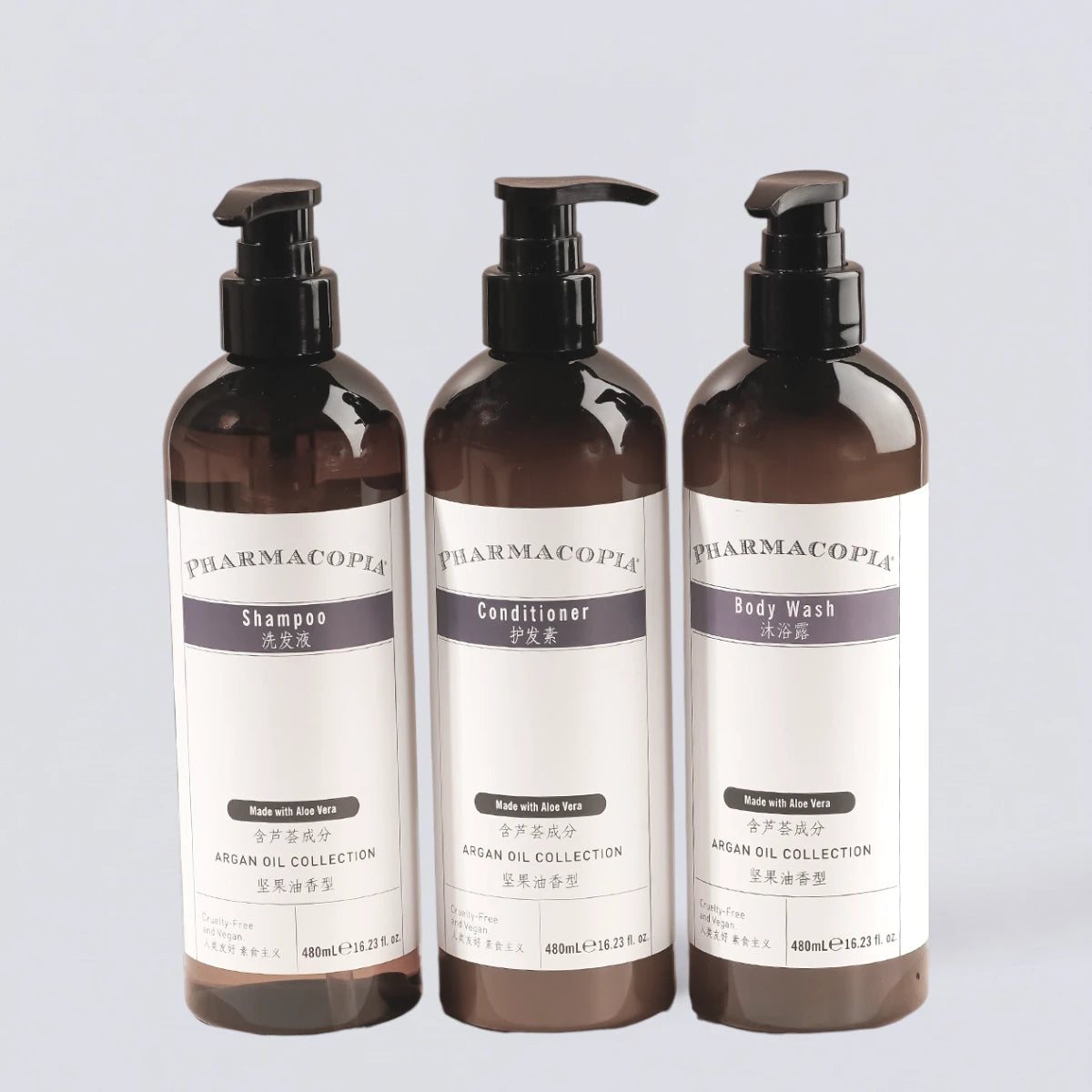 PHARMACOPIA Hotel Toiletries Collection | Luxury Shampoo, Body Wash & More (480ml)