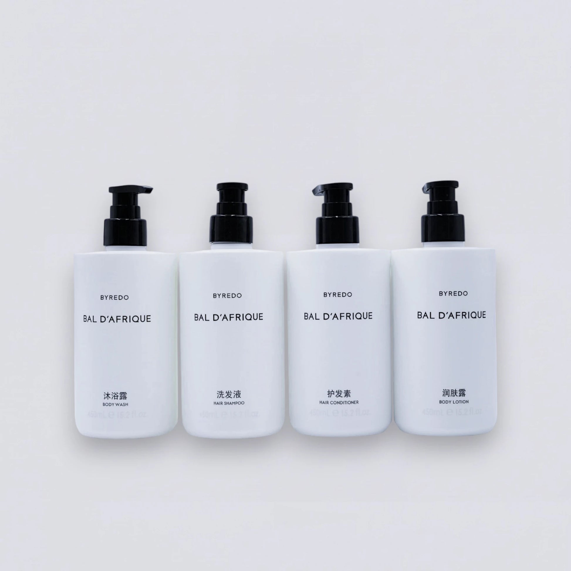 Complete BYREDO Bal d'Afrique 450ml Collection Set, the full InterContinental Hotel "African Journey" experience curated by Luxe Hotel Essentials.