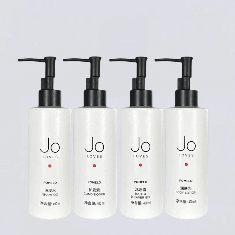 Complete Jo Loves Pomelo & Cedarwood 400ml Collection Set, the full luxury hotel guest room experience curated by Luxe Hotel Essentials.