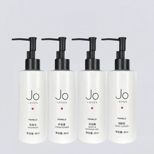 Complete Jo Loves Pomelo & Cedarwood 400ml Collection Set, the full luxury hotel guest room experience curated by Luxe Hotel Essentials.
