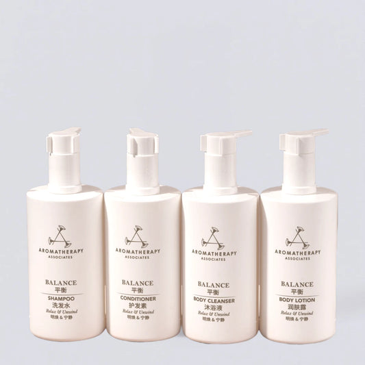 Complete Aromatherapy Associates 300ml Collection Set, the full JW Marriott Hotel "Mindful Sanctuary" guest room experience curated by Luxe Hotel Essentials.
