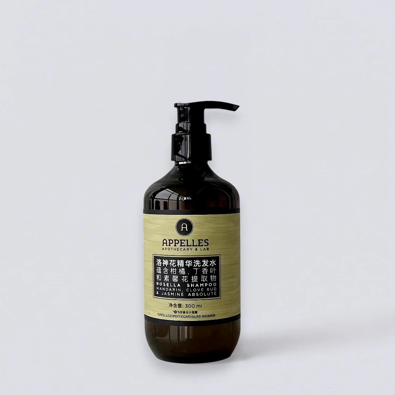 APPELLES Roselle Shampoo 300ml, inspired by the luxury amenities of The Langham Hotels. Revitalizing hibiscus formula by Luxe Hotel Essentials.