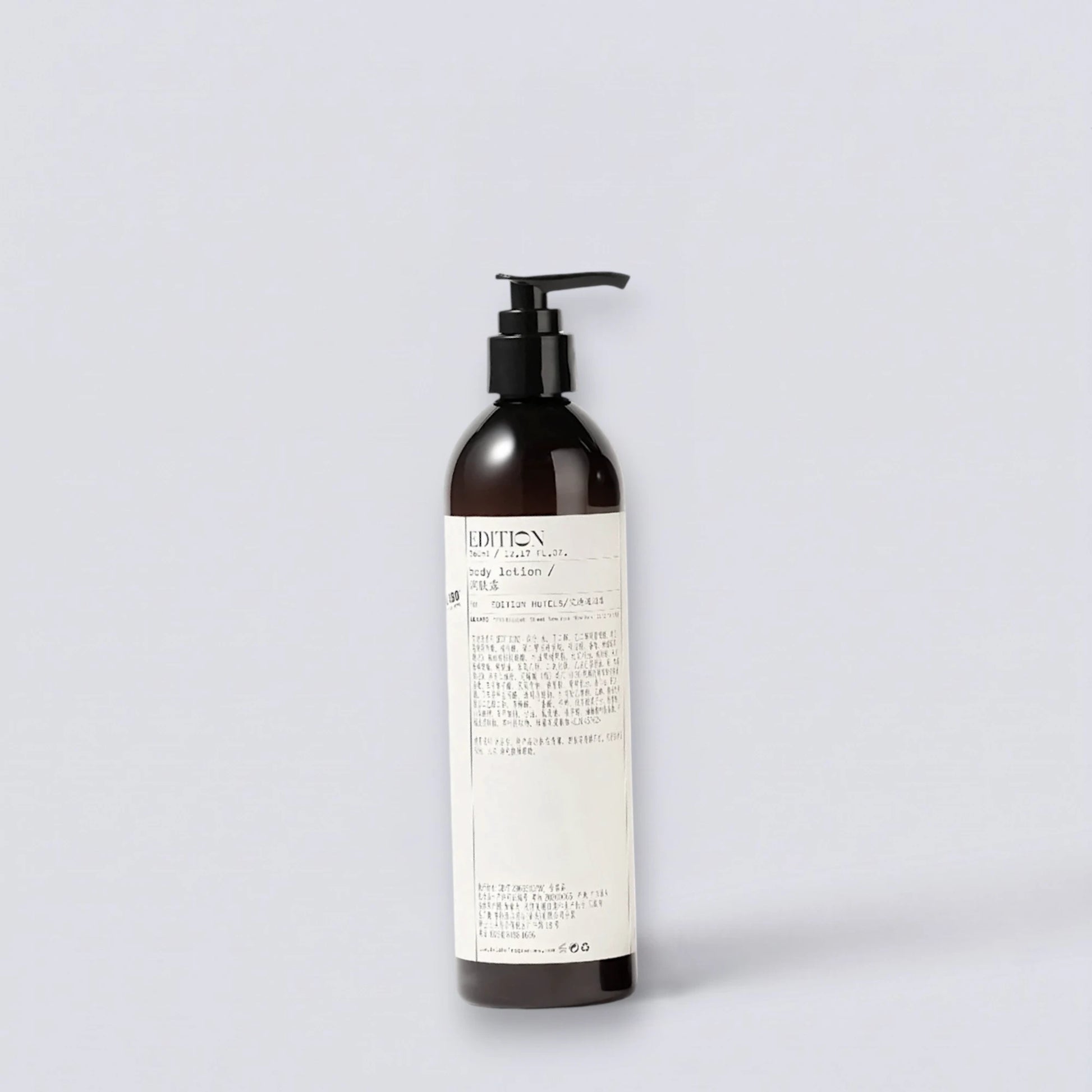 Le Labo Santal 33 Body Lotion 360ml, the legendary signature scent of EDITION Hotels. Deeply hydrating body cream with spicy woody notes by Luxe Hotel Essentials.