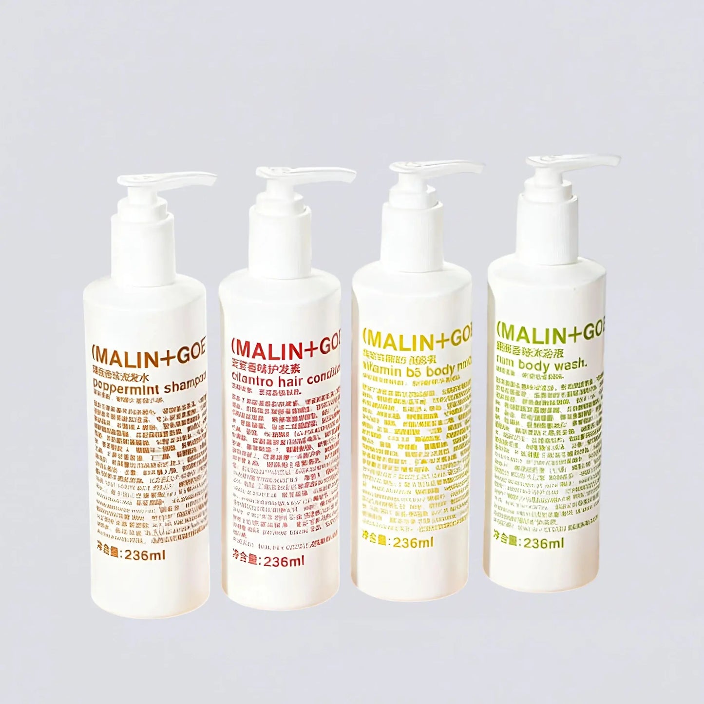 Complete (MALIN+GOETZ) 236ml Collection Set, the full Le Méridien Hotel guest room experience curated by Luxe Hotel Essentials.