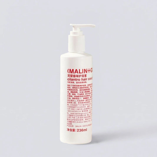 (MALIN+GOETZ) Cilantro Hair Conditioner 236ml, as featured in Le Méridien guest rooms. Lightweight botanical hair repair by Luxe Hotel Essentials.