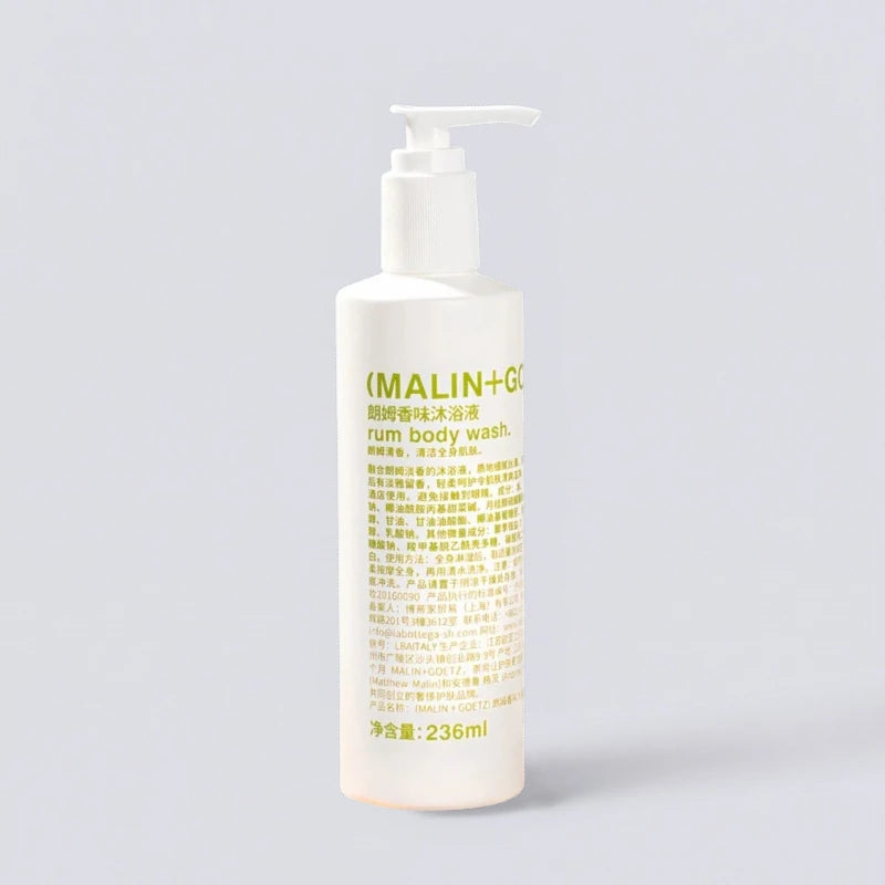 (MALIN+GOETZ) Sage Body Wash 236ml, premium hotel-grade cleansing. Natural sage extract aromatherapy by Luxe Hotel Essentials.