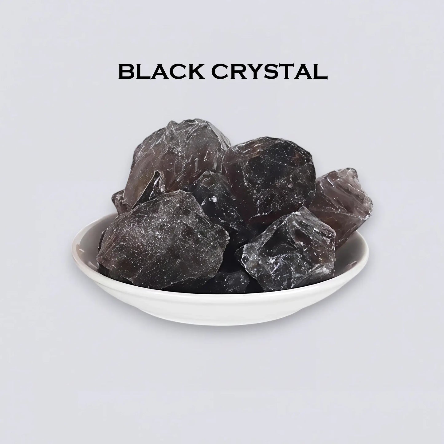 Natural Black Crystal 100g, minimalist aesthetic stone for flameless aromatherapy. Premium raw crystal decor by Luxe Hotel Essentials.