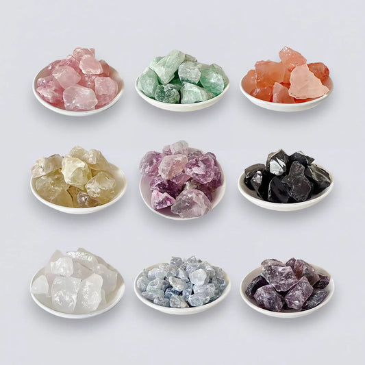 Natural Crystal Aroma Stone Collection 100g, premium raw crystals for flameless aromatherapy. Curated wellness decor by Luxe Hotel Essentials.