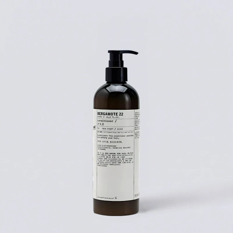 Le Labo Bergamote 22 Conditioner 480ml, premium hair repair inspired by Park Hyatt amenities. Sophisticated botanical formula by Luxe Hotel Essentials.
