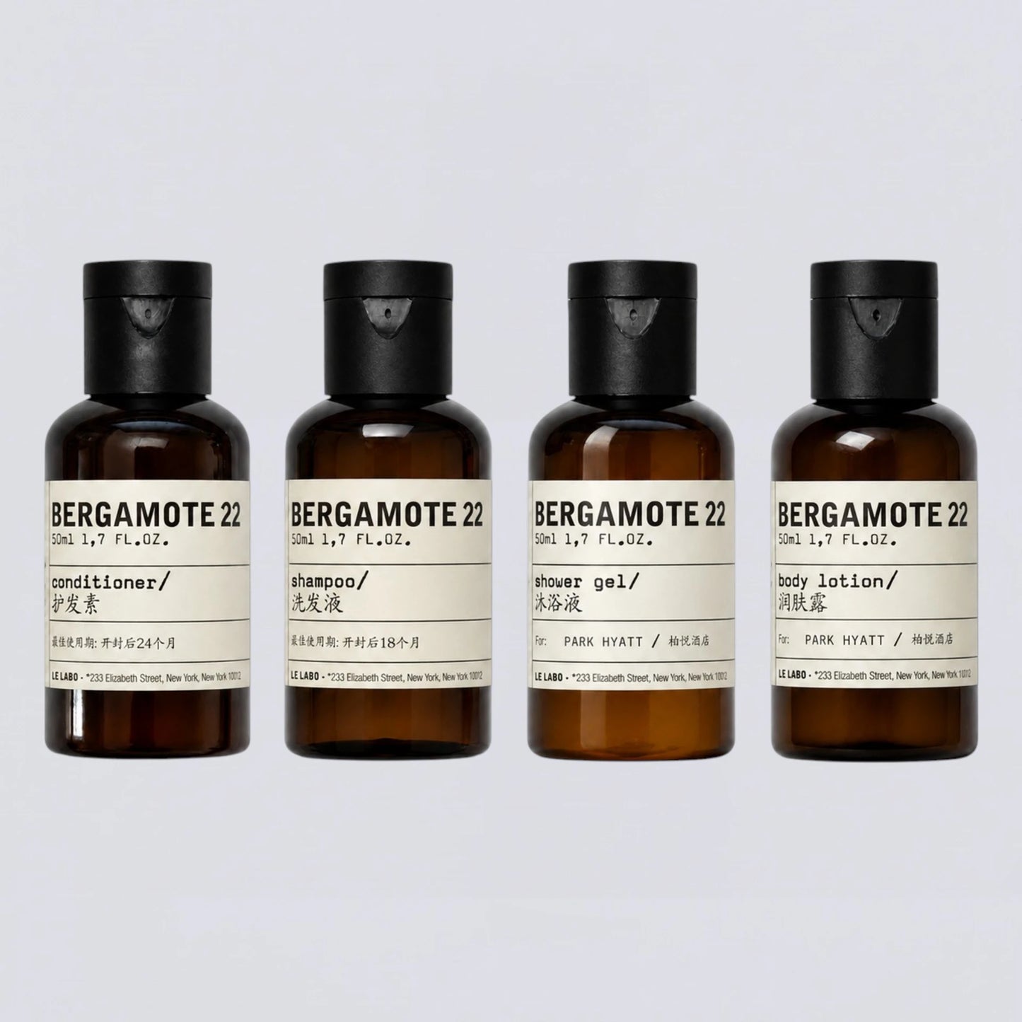 LE LABO Bergamote 22 Hotel Toiletries Collection | Luxury Shampoo, Body Wash & More (travel size 50ml)
