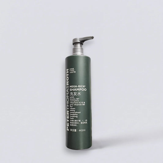 Peter Thomas Roth Mega-Rich Shampoo 443ml, the large-capacity citrus hair care of Hilton Hotels. Vitamin-infused professional formula by Luxe Hotel Essentials.