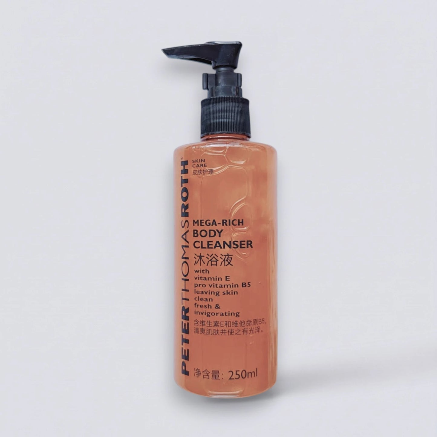 Peter Thomas Roth Mega-Rich Shower Gel 250ml, as featured in Hilton guest rooms worldwide. Energizing citrus and botanical body wash by Luxe Hotel Essentials.