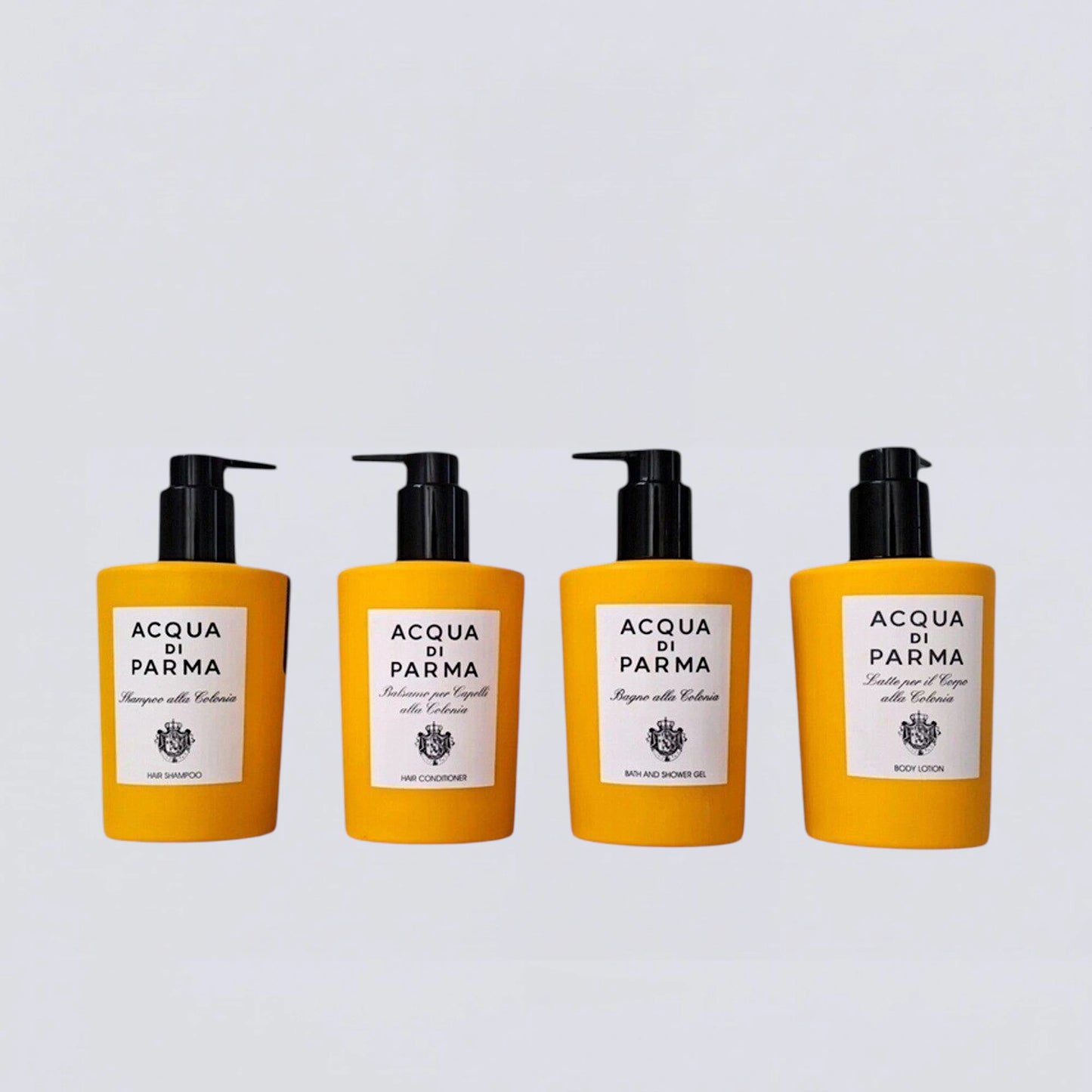 Complete Acqua di Parma Colonia 300ml Collection Set, the ultimate Shangri-La Hotel "Solar Citrus" experience curated by Luxe Hotel Essentials.