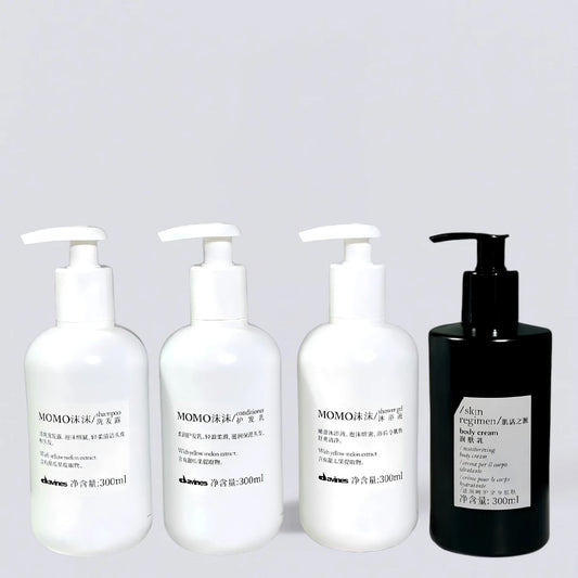 Complete Davines MOMO 300ml Collection Set, the full W Hotel "Avant-Garde Sanctuary" guest room experience curated by Luxe Hotel Essentials.